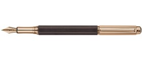 Caran d'Ache Varius Fountain Pen, Ebony Wood, Rose Gold Plated