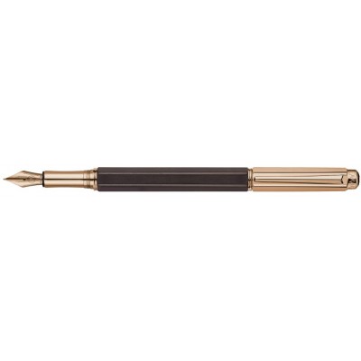 Caran d'Ache Varius Fountain Pen, Ebony Wood, Rose Gold Plated