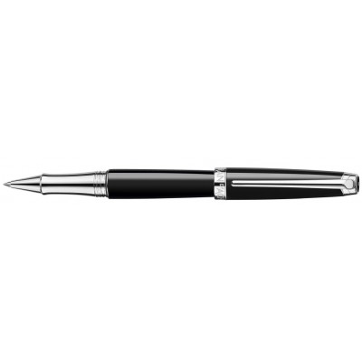 Caran d'Ache Leman Rollerball, Ebony Black Lacquered, Silver Plated/Rhodium Coated