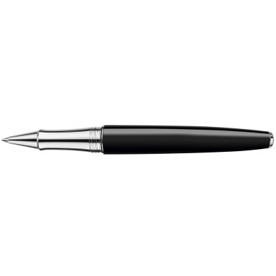 Caran d'Ache Leman Rollerball, Ebony Black Lacquered, Silver Plated/Rhodium Coated