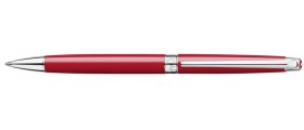 Caran d'Ache Leman Slim Ballpoint, Scarlet Red Lacquered, Silver Plated/Rhodium Coated