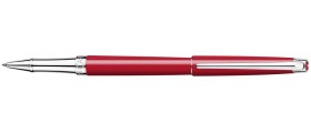 Caran d'Ache Leman Slim Rollerball, Scarlet Red Lacquered, Silver Plated/Rhodium Coated