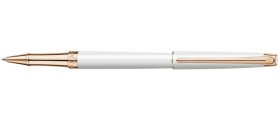 Caran d'Ache Leman Slim Rollerball, White Lacquered, Rose Gold Plated