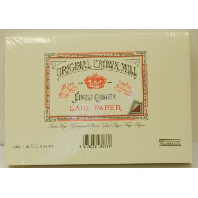 Original Crown Mill Classics Laid Paper Envelopes, Cream, C6 size for A5 sheets, per pack of 25