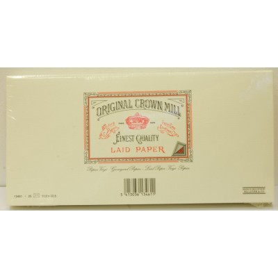 Original Crown Mill Classics Laid Paper Envelopes, Cream, DL size for A4 sheets, per pack of 25