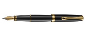 Diplomat A2 Fountain Pen, Black Lacquer and Gold