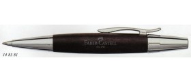 Faber-Castell Design E-Motion Ballpoint, Chrome and Pearwood, Dark Brown