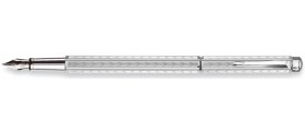 Caran d'Ache Ecridor Fountain Pen, Chevron, Silver Plated/Rhodium Coated