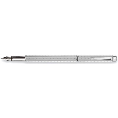 Caran d'Ache Ecridor Fountain Pen, Chevron, Silver Plated/Rhodium Coated