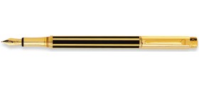 Caran d'Ache Varius Fountain Pen, Chinablack, Gold Plated, Black Lacquer