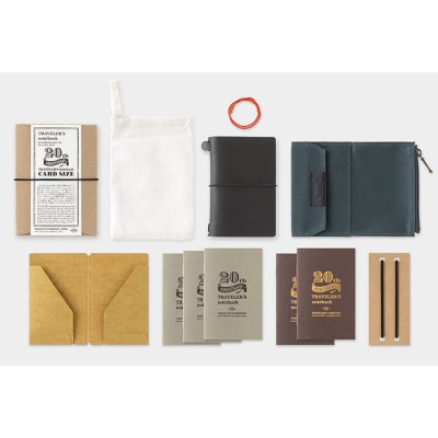 Traveler's Company (Midori) Notebook, 20th Anniversary Limited Edition Card Size Set, Black
