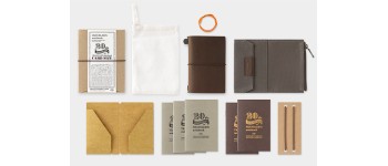 Traveler's Company (Midori) Notebook, 20th Anniversary Limited Edition Card Size Set, Brown