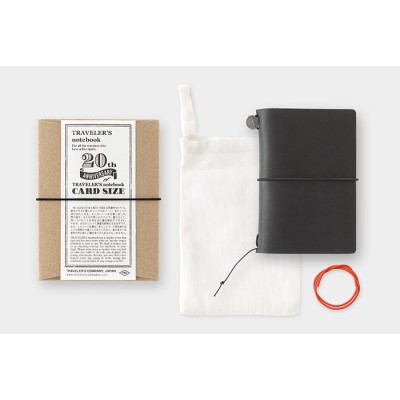 Traveler's Company (Midori) Notebook, 20th Anniversary Limited Edition Card Size Set, Black