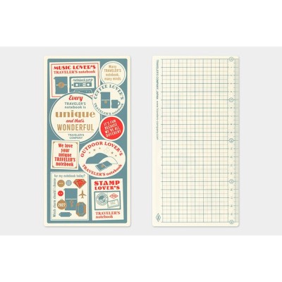 Traveler's Company (Midori) Notebook Refill, Standard Size, Plastic Sheet Underlay 2027