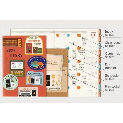 Traveler's Company (Midori) Notebook Refill, Sticker Set 2027