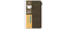 Traveler's Company (Midori) B-Sides & Rarities Notebook Refill, Standard Size, Cotton Zipper Case, Olive