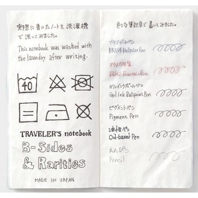 Traveler's Company (Midori) B-Sides & Rarities Notebook Refill, Standard Size, Washable Paper