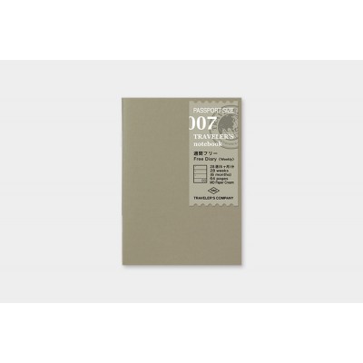 Traveler's Company (Midori) Notebook Refill, Passport Size, 007 Free Diary (Weekly)