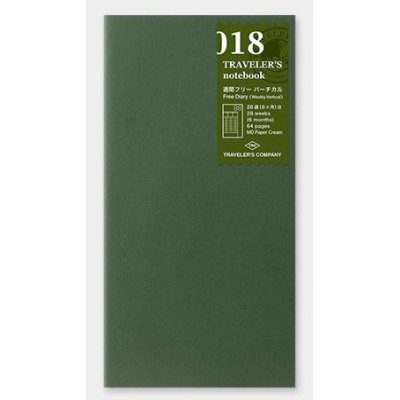 Traveler's Company (Midori) Notebook Refill, Standard Size, 018 Free Diary (Weekly)