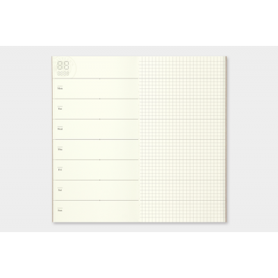 Traveler's Company (Midori) Notebook Refill, Standard Size, 019 Free Diary (Weekly) + Notes
