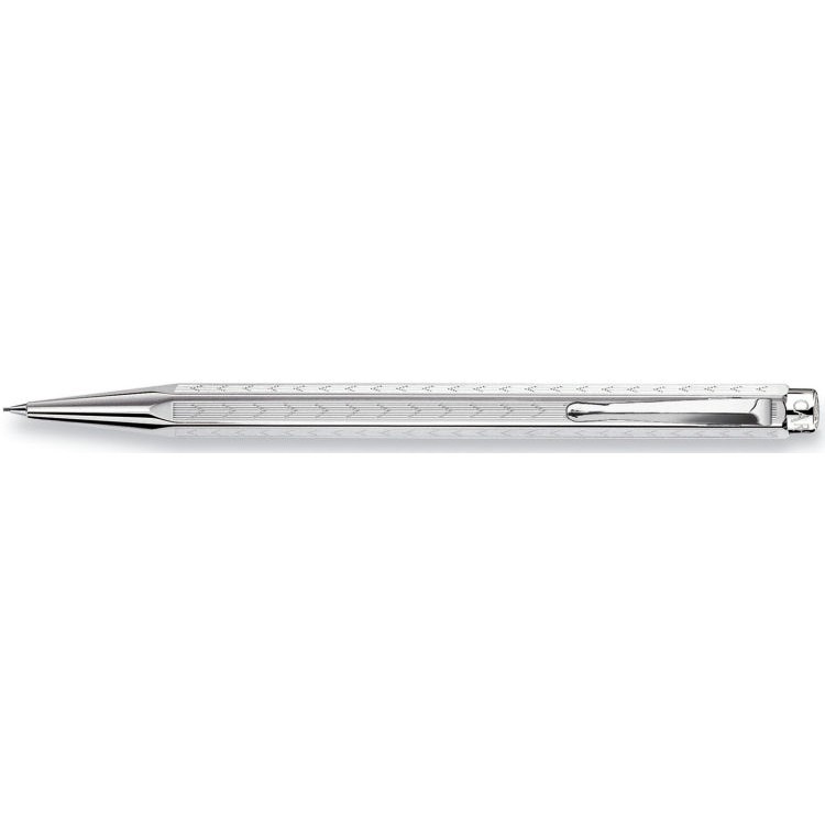 筆記具 Caran d'Ache Ecridor Caran d'Ache Ecridor Pencil, Chevron, Silver Plated/Rhodium