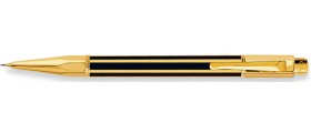 Caran d'Ache Varius Pencil, Chinablack, Gold Plated, Black Lacquer