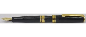 Platinum 3776 Ribbed Fountain Pen, Black with Gold Plated Trim