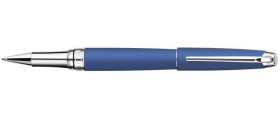 Caran d'Ache Leman Rollerball, Blue Night Matte Lacquered, Silver Plated/Rhodium Coated