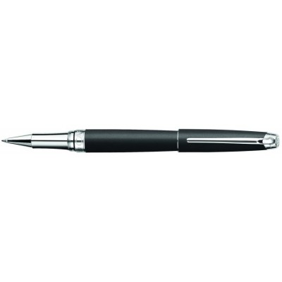 Caran d'Ache Leman Rollerball, Matte Black Lacquered, Rhodium Plated