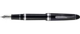 Sailor 1911 Classic REALO Piston Filled Fountain Pen, Black with Silver Accents
