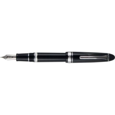 Sailor 1911 Classic REALO Piston Filled Fountain Pen, Black with Silver Accents