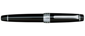 Sailor King Professional Gear Fountain Pen, Black with Silver Accents