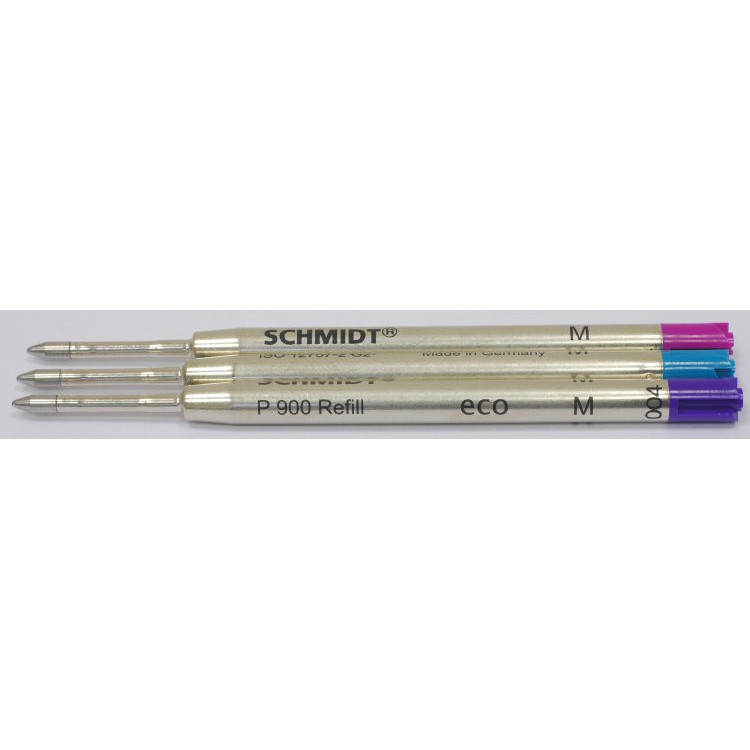 Schmidt Ricariche Per Penna A Sfera P900 – Confezione Da 3, Inchiostro Rosso, Punta Media