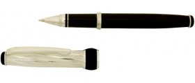 Via Roma Sterling Silver Rollerball, Black Lacquer