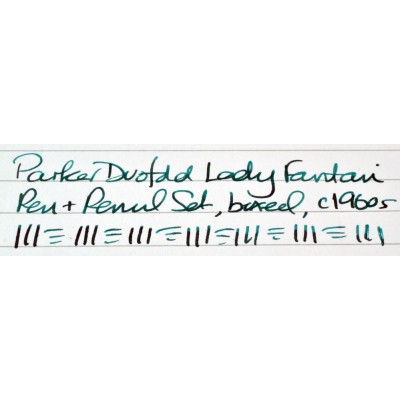 PA3724 Parker Duofold Lady Fountain Pen and Pencil Set, boxed. (Medium)