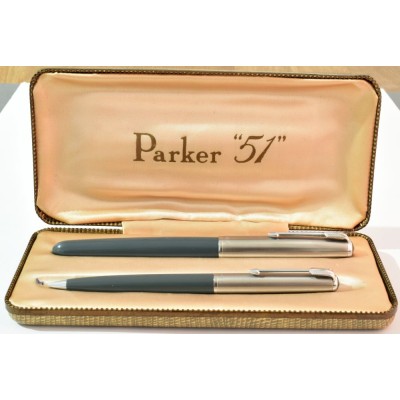 PA3728 Parker 51 Aerometric Fountain Pen and Pencil Set, boxed (Medium)