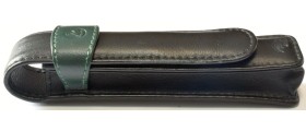 PE143 Pelikan Green/Black Leather Pen Case for 1 Pen
