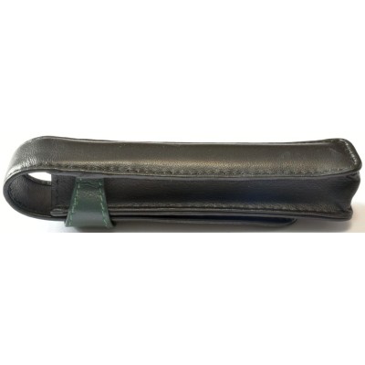 PE143 Pelikan Green/Black Leather Pen Case for 1 Pen