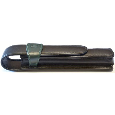 PE150 Pelikan Green/Black Leather Pen Case for 1 Pen