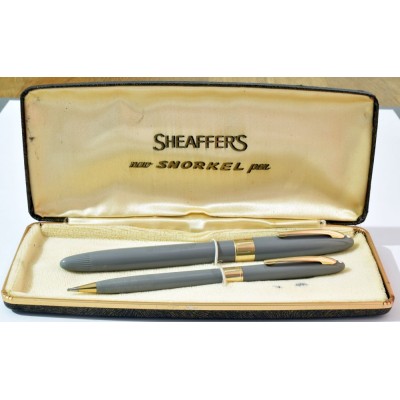 SH1907 Sheaffer Statesman Snorkel Fountain Pen and Pencil Set, boxed.  (Medium)
