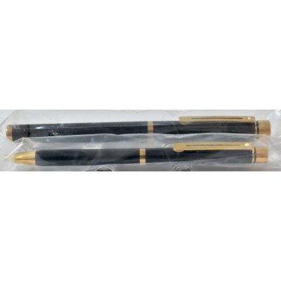 SH1925 Targa by Sheaffer No. 1022 Lacque Noir Fountain Pen and Ballpoint Set, boxed and Sealed. (Fine)