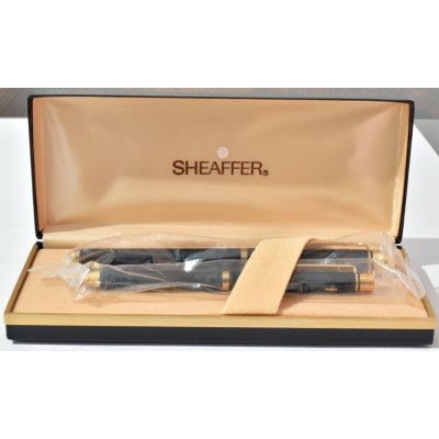 SH1925 Targa by Sheaffer No. 1022 Lacque Noir Fountain Pen and Ballpoint Set, boxed and Sealed. (Fine)