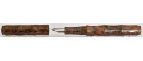 VN009 Varuna Bamboo Cartridge/Converter/Eyedropper Fountain Pen, Brown Ripple  (Kanwrite Flexi Nib - Semi-Flexible Fine)