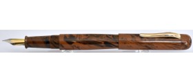 VN019 Varuna Vishal Cartridge/Converter/Eyedropper Fountain Pen, Brown Mottled  (Kanwrite Flexi Nib - Semi-Flexible Fine)
