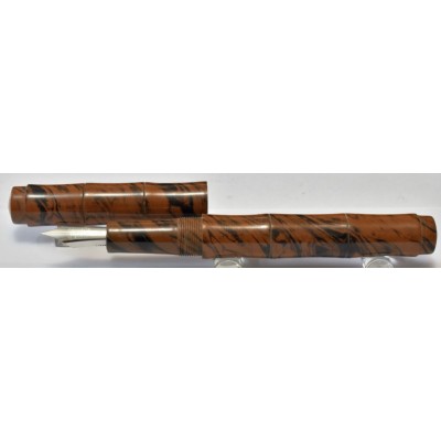 VN025 Varuna Bamboo Cartridge/Converter/Eyedropper Fountain Pen, Brown Ripple  (Kanwrite Flexi Nib - Semi-Flexible Fine)