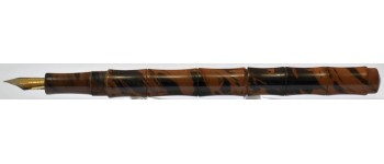 VN027 Varuna Bamboo Cartridge/Converter/Eyedropper Fountain Pen, Brown Mottled  (Kanwrite Flexi Nib - Soft Fine)
