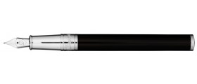 S. T. Dupont D-Initial Fountain Pen, 260204, Black and Chrome
