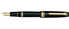 Sailor Professional Gear REALO Piston Filled Fountain Pen, Black with Gold Accents